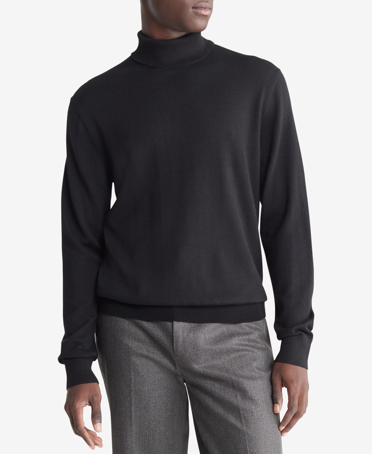 Calvin Klein Men's Regular-fit Turtleneck Sweater In Black