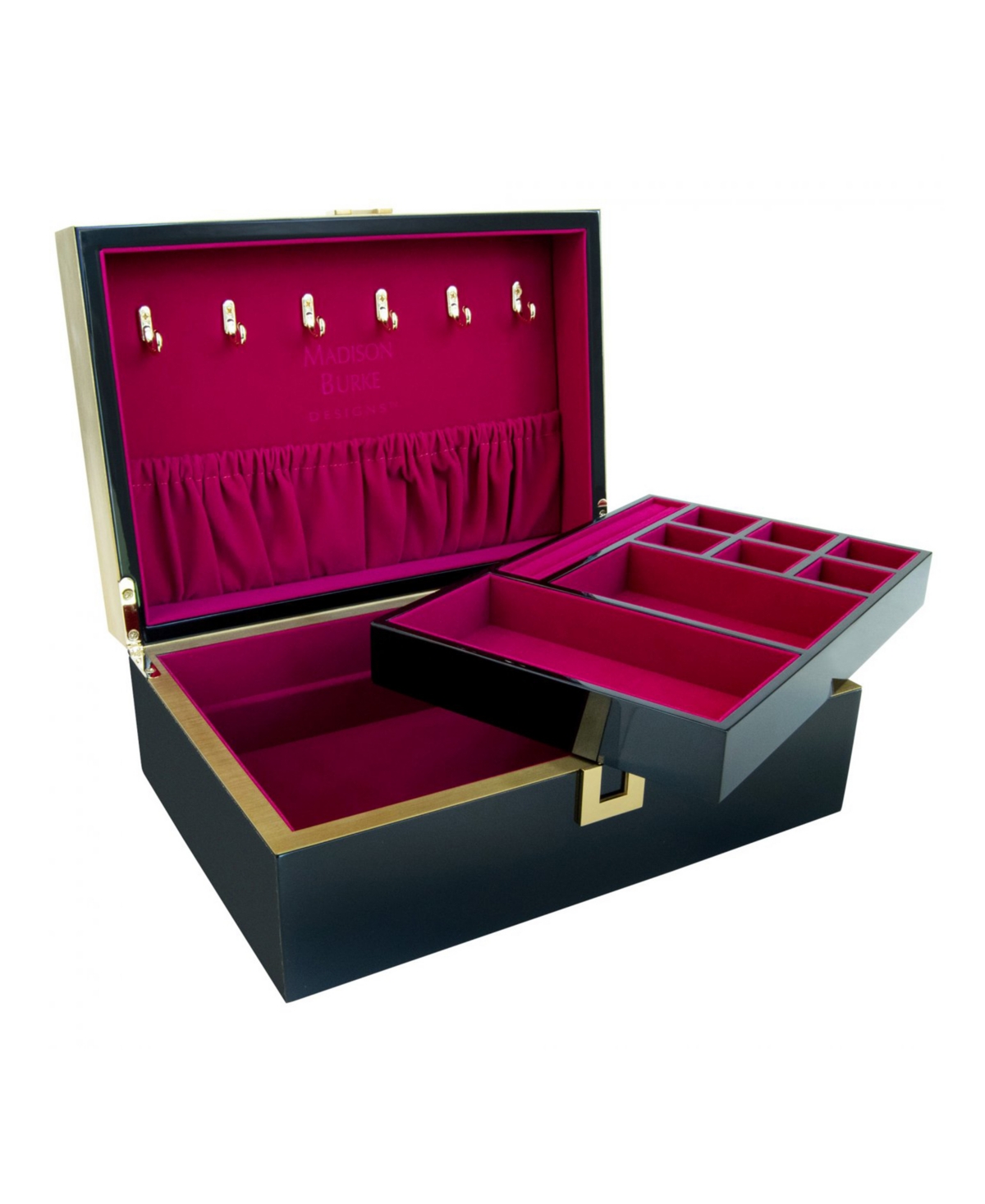 Mele & Co Mab London Jewelry Box With Lacquer Finish In Black