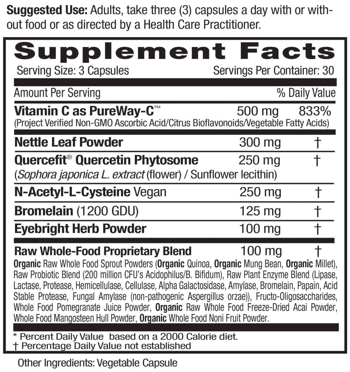 Emerald Labs Allergy Health with Vitamin C, Quercetin, and Bromelain - Natural Allergy Pills and Antihistamine Support - Vegetable Capsules