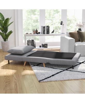 Celine Convertible Tri-Fold Sleeper Chair With Channel Stitching And Pillow