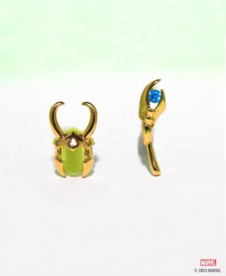 18k Gold-Plated Color Crystal Loki Mismatch Stud Earrings