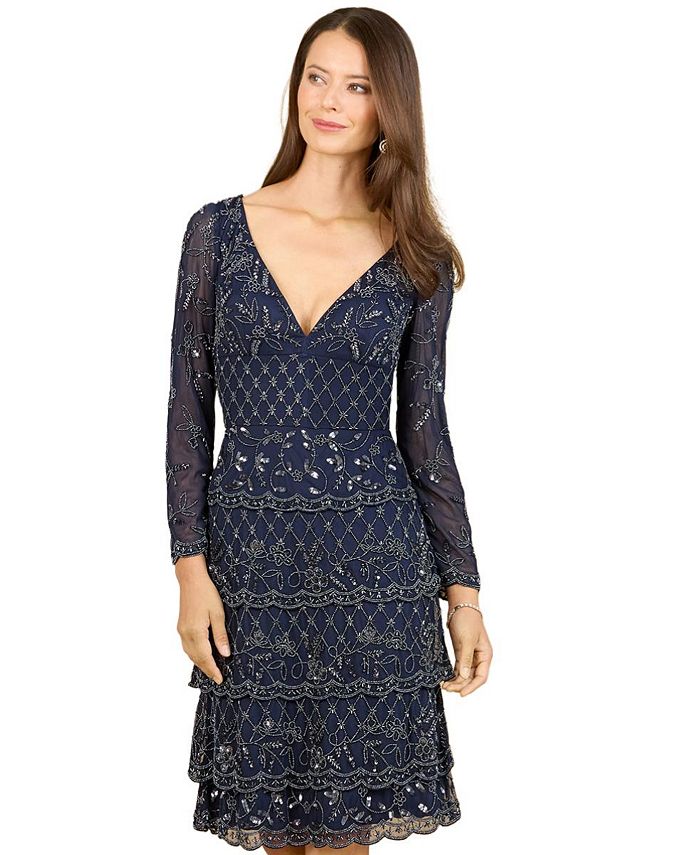 Macy's long deals sleeve cocktail dresses