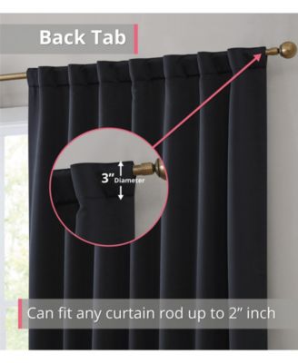 Hamilton 100% Complete Blackout Lined with Heavy Double Layer Thermal Insulated Energy Smart Rod Pocket Back Tab Window Curtains, Set of 2