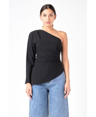 Women's Asymmetric Ruched Top
