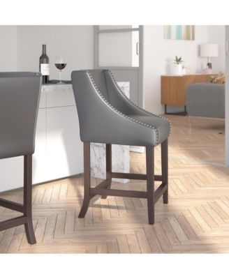 Taylorsville 24 Inch Counter Height Stool With Nailhead Trim