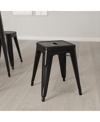 Set Of 4 Sloane 18" High Backless Stacking Dining Stools With Durable Metal Frame