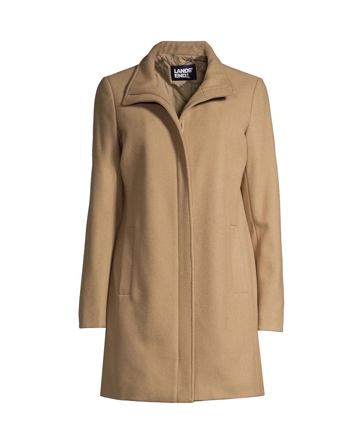Lands End Women s Petite Insulated Wool Coat Camel Smart Closet