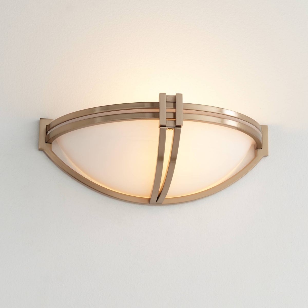 Possini Euro Design Deco Modern Wall Sconce Lighting Soft Gold Hardwired 13 3/4" Fixture White Milky Marbleized Glass Shade for Bedroom Bathroom Vanit