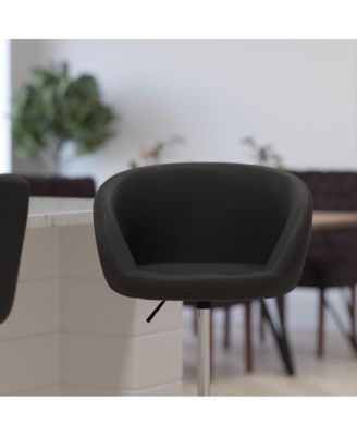 Valencia Bucket Seat Bar And Dining Stool Modern Stool With 360 Swivel, Adjustable Height And Metal Footrest