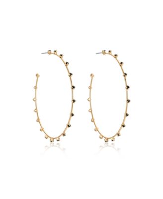 Simple Spark Crystal 18K Gold Plated Hoops