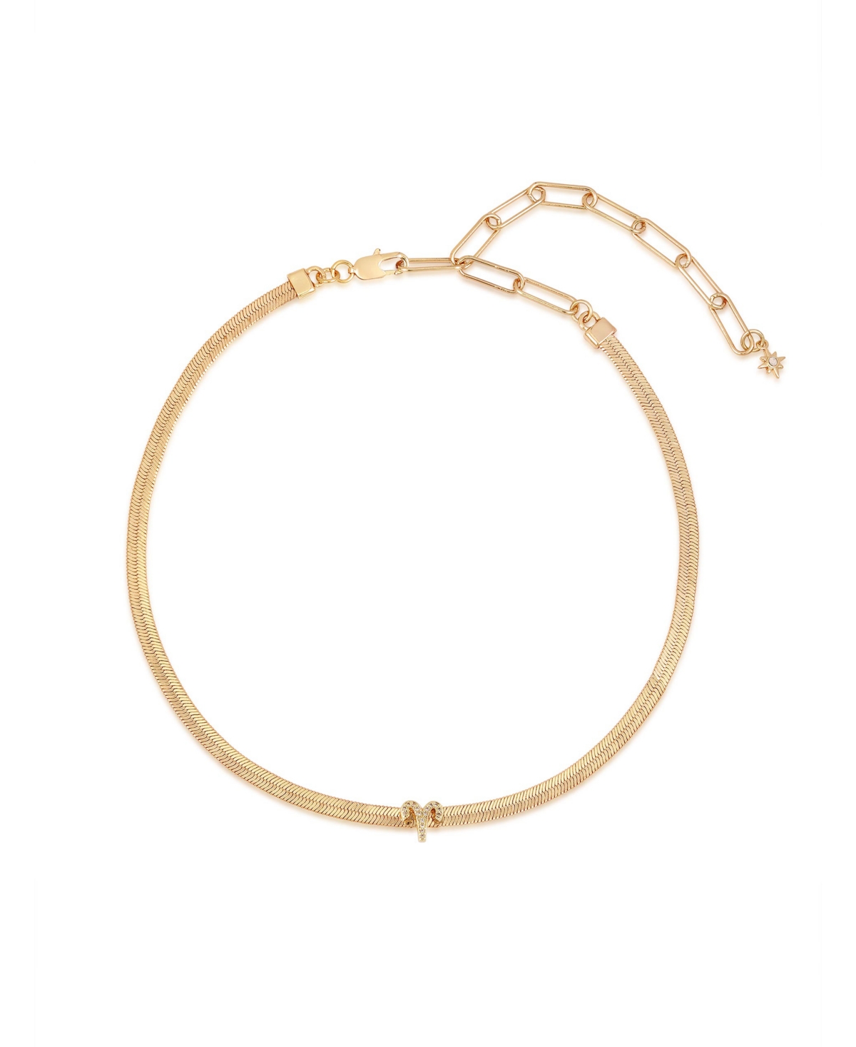 Ettika Zodiac Herringbone 18k Gold Plated Necklace In Aries