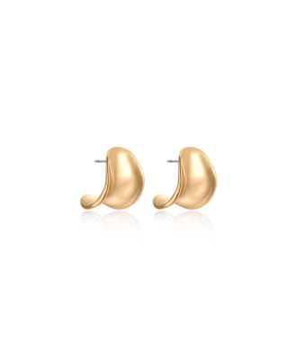 18K Gold Plated Curved Stud Earrings