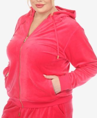 Plus Size Velour Tracksuit Loungewear 2pc Set