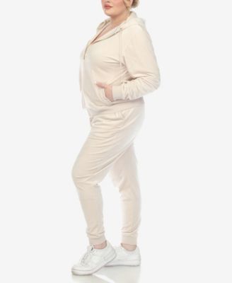 Plus Size Velour Tracksuit Loungewear 2pc Set