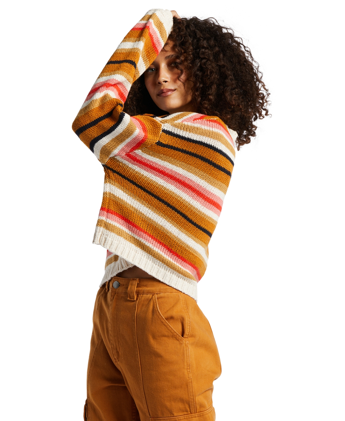 Shop Billabong Juniors' So Bold Striped Crewneck Sweater In Multi