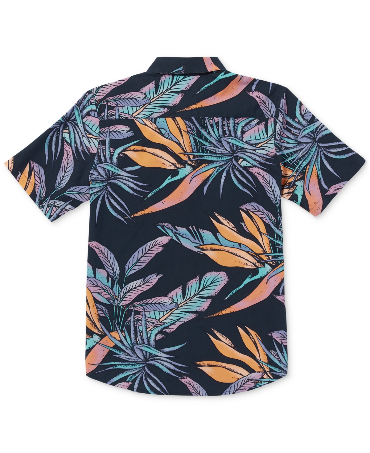 Shop Volcom Big Boys Indospray Floral Woven Short-sleeve Shirt In Nvy