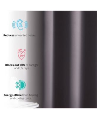 Oxford Room Darkening Curtains for Bedroom, Noise Reduction Thermal Insulated Window Curtain Grommet Panels, Set of 2