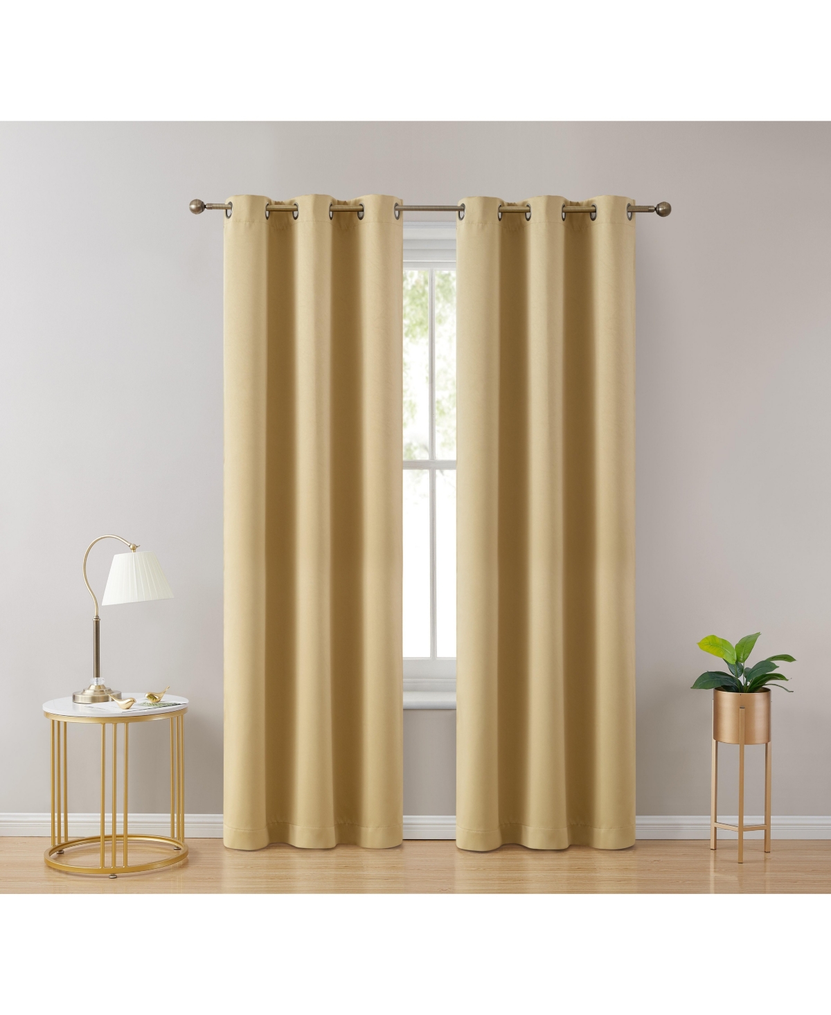 Laurance Full Shaded Blackout Curtains - Thermal Insulation Light Blocking Home Theater Grommet Window Drapery Basement Curtains, Set of 2 - Pe