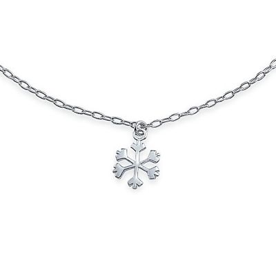 Holiday Party Christmas Dangling Multi Charms Frozen Winter Snowflake Anklet Ankle Bracelet Sterling Silver Adjustable 9-10 Inch