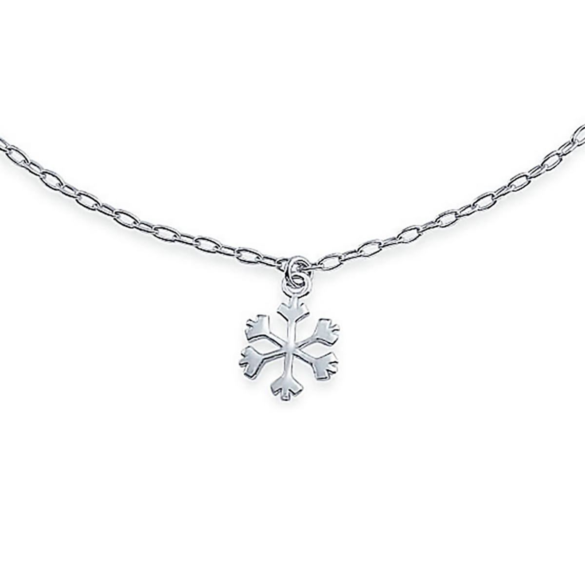 Bling Jewelry Holiday Party Christmas Dangling Multi Charms Frozen Winter Snowflake Anklet Ankle Bracelet For Women Sterling Silver Adjustable
