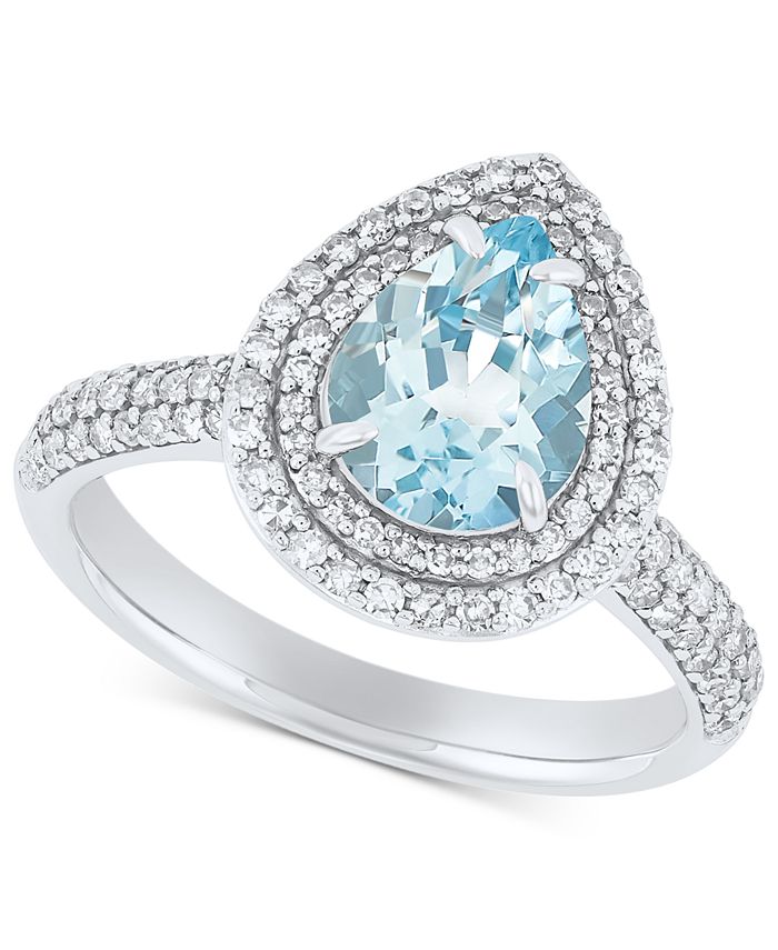 Macys aquamarine ring sales