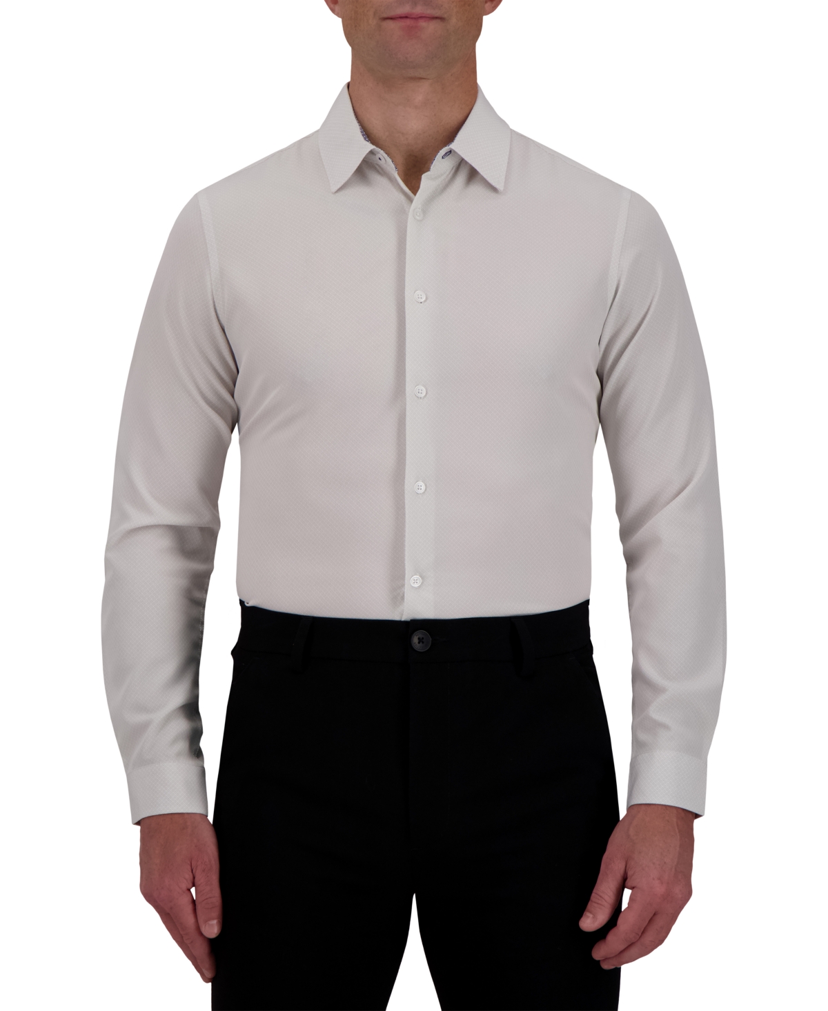 Men's Slim-Fit Motif-Print Dress Shirt - White