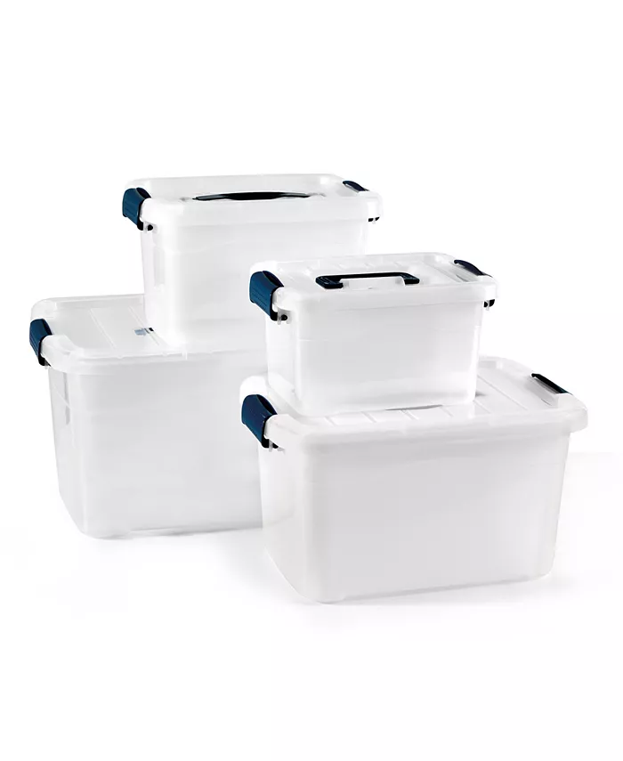 Art & Cook 8-Piece Nested Storage Set, 4 Storage Boxes with Lids 