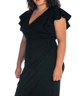 Plus Size V-neck Knee Length Dress
