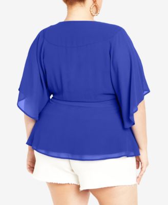 Plus Size Elegant Wrap Top