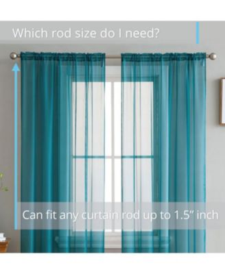 2 Pack Sheer Voile Window Curtain Sheer Panels