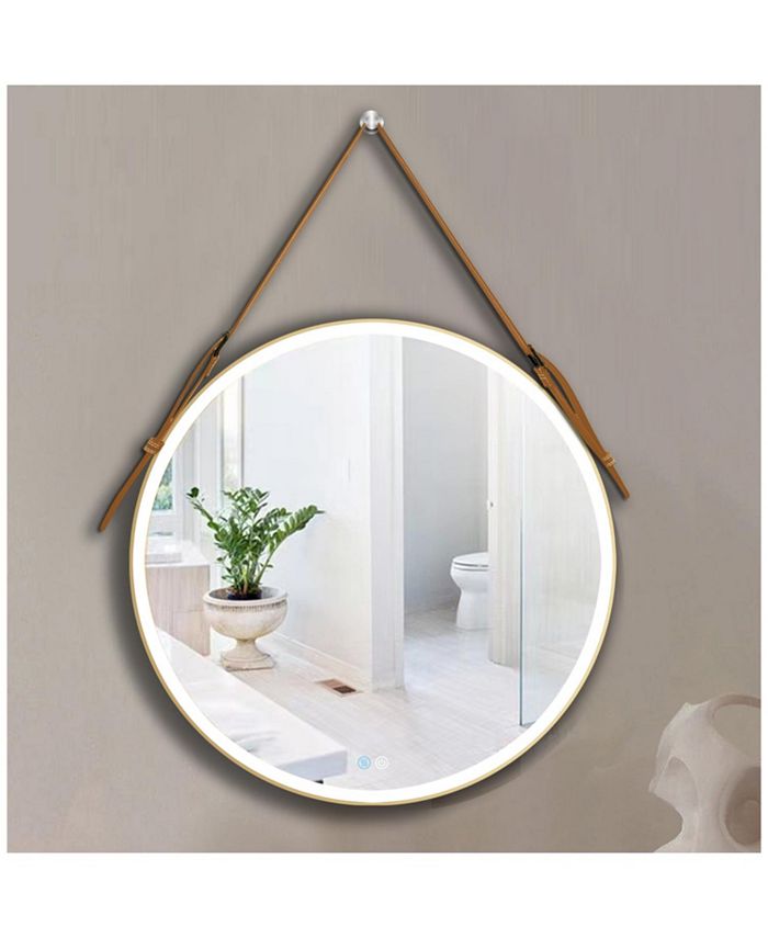 Simplie Fun Bathroom LED Mirror 28 Inch Round Bathroom Mirror with