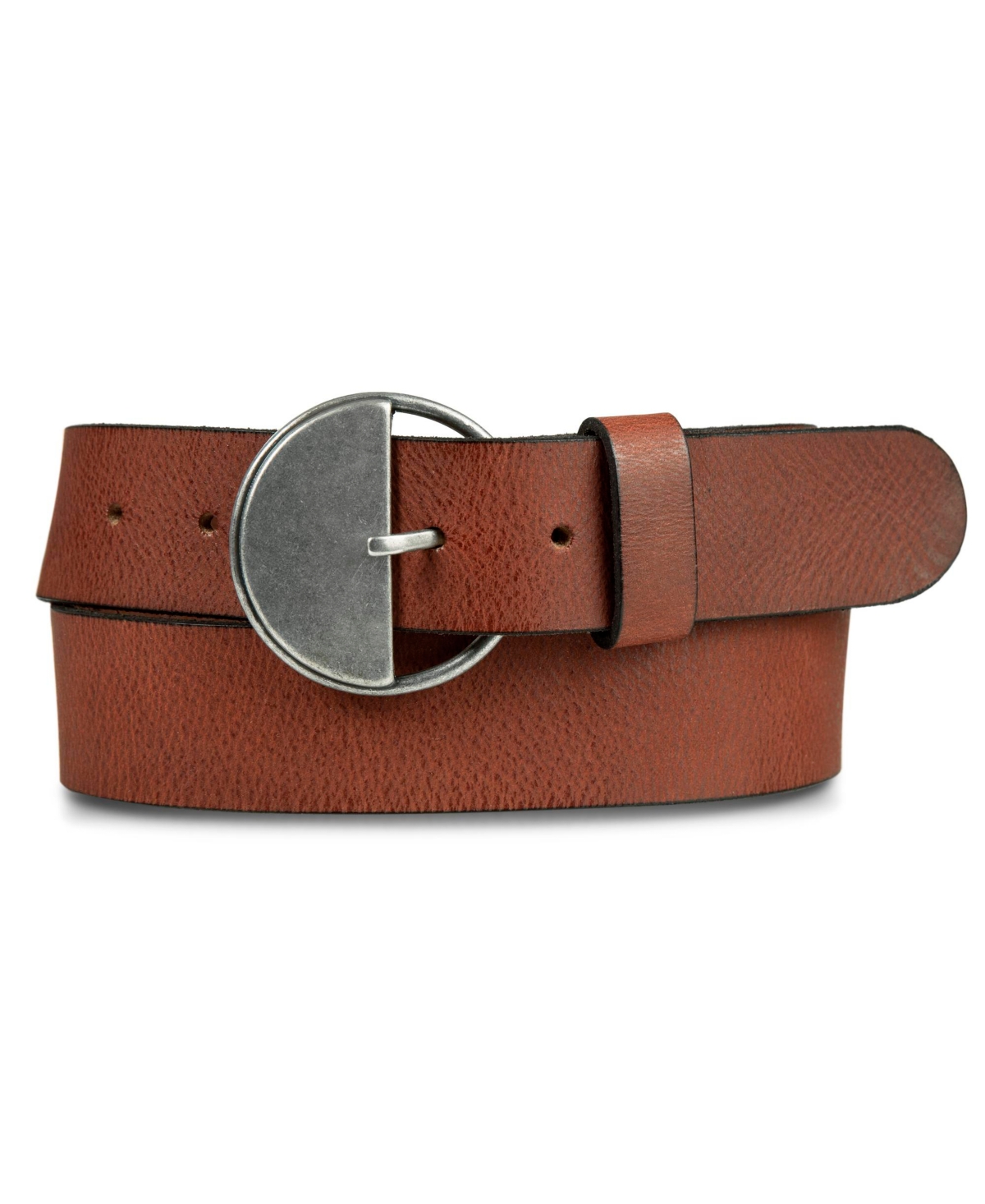 Women's Half Circle Statement Buckle Belt - Tan