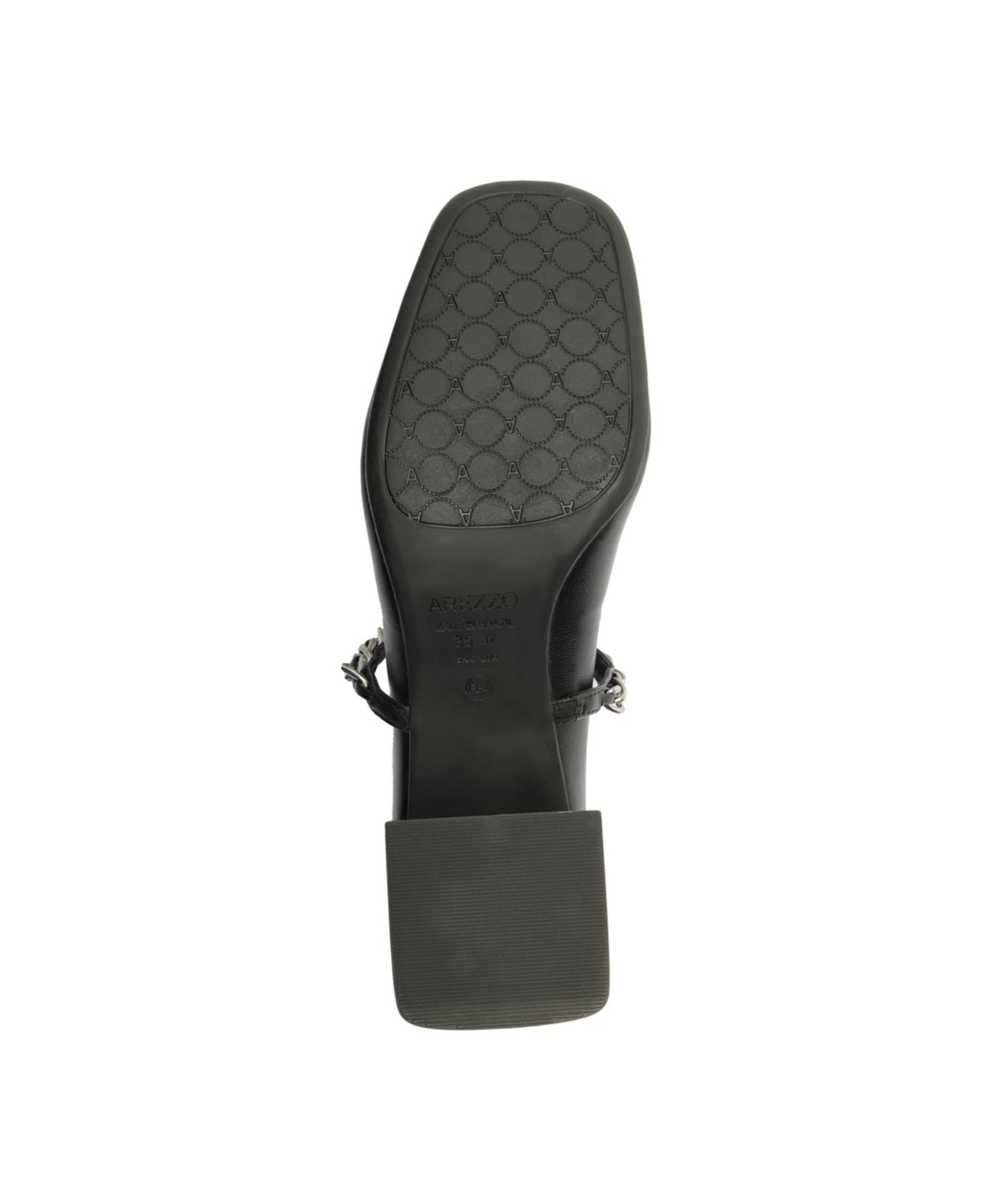 Arezzo Women's Elizabeth Chain Strap Mid Block Heel Pumps - Black - Leather