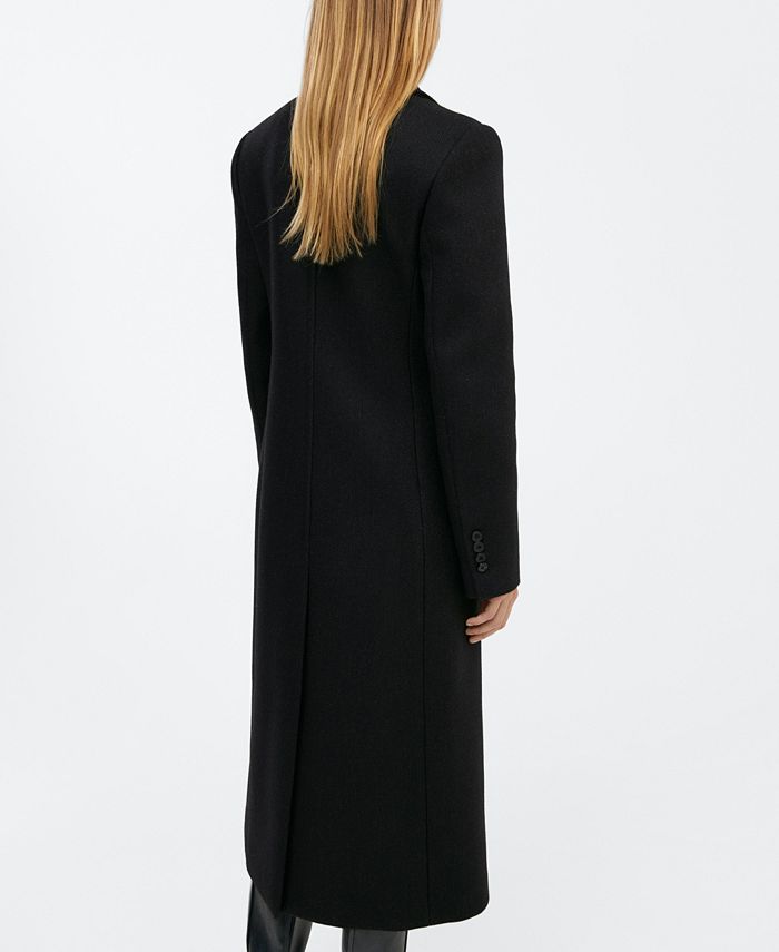 MANGO Women's Embossed Lapel Wool Coat Macy's