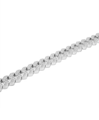 Men's Diamond Curb Link Bracelet (1 ct. t.w.) in Sterling Silver (Also in 14k Gold-plated silver)