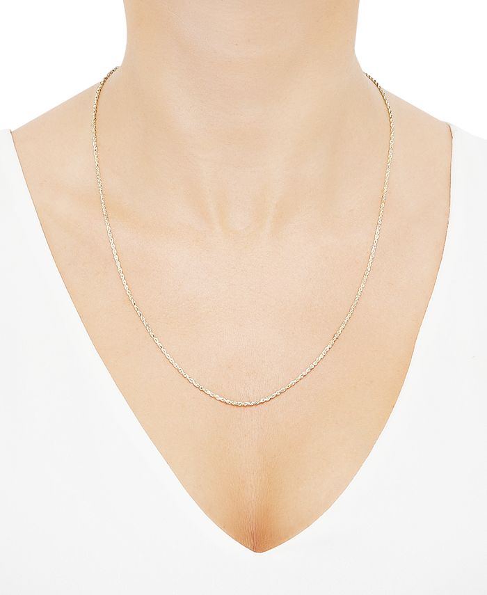 Macy's Glitter Rope Link 22" Chain Necklace (13/4mm) in 10k Gold Macy's