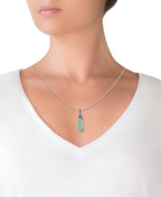 Jade Elongated Pendant and a Curb Chain