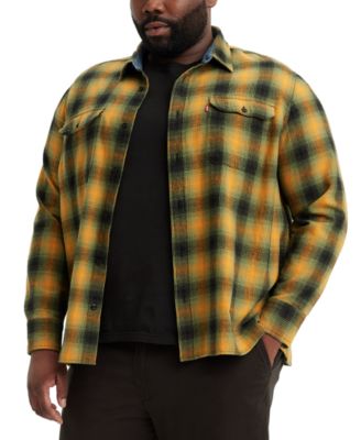 Levi's - Men's Big & Tall Relaxed-Fit Long Sleeve Button-Front Plaid Overshirt