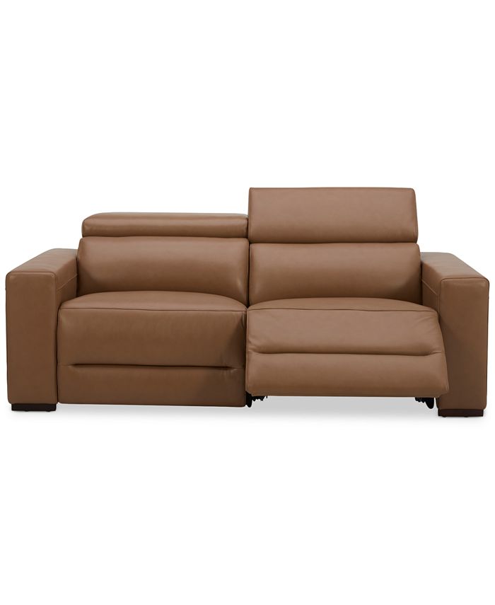 Furniture Nevio 82" 2Pc. Leather Sectional with 2 Power Recliners and