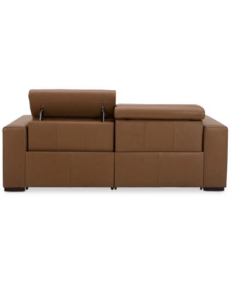 Nevio 82" 2-Pc. Leather Sectional with 2 Power Recliners and Headrests, Created For Macy's