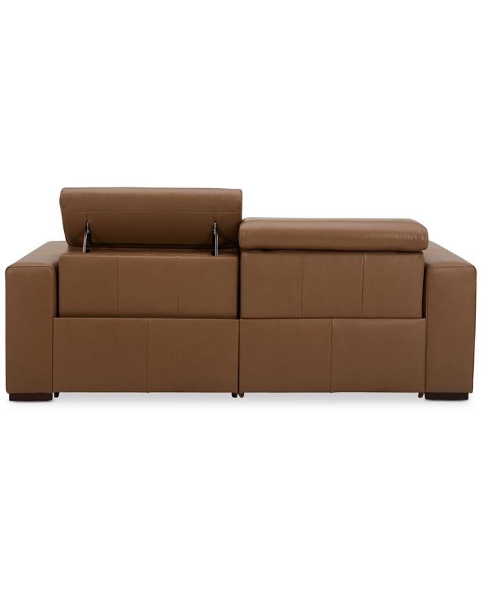 Furniture Nevio 82" 2Pc. Leather Sectional with 2 Power Recliners and