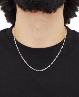 Singapore Link 20" Chain Necklace in Sterling Silver