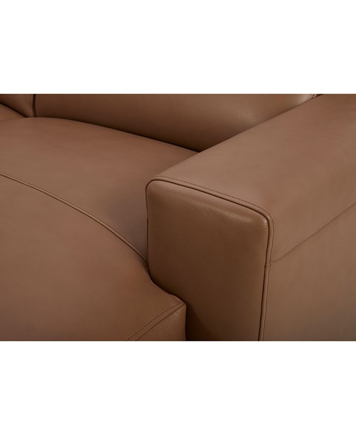 Furniture Nevio 39" Leather Power Recliner and Headrest, Created For