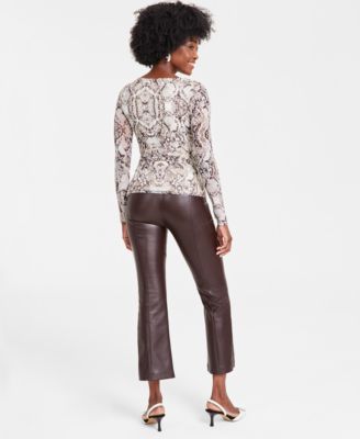 I.n.c. International Concepts Women's Tummy-control Pull-on Straight-leg  Pants, Created For Macy's In Costa Green