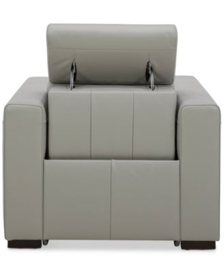 Nevio 39" Leather Power Recliner and Headrest, Created For Macy's