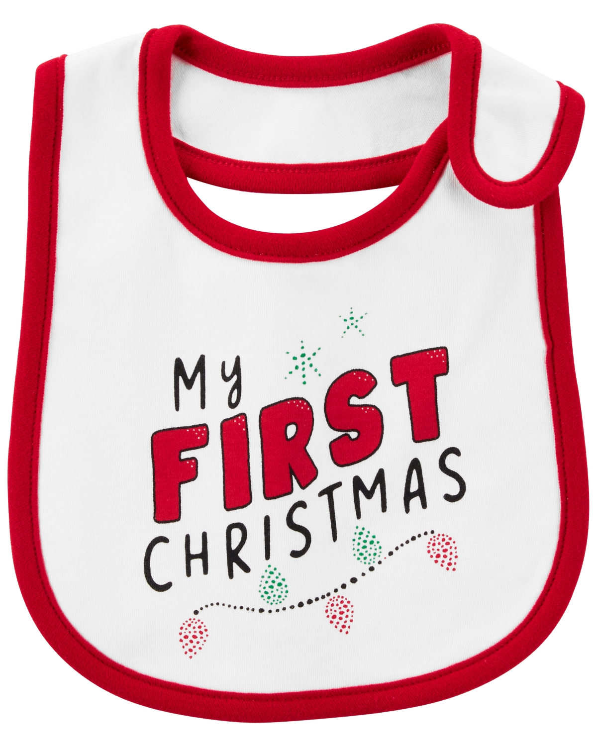 Carter's Baby Boys Or Baby Girls My First Christmas Teething Bib In Red
