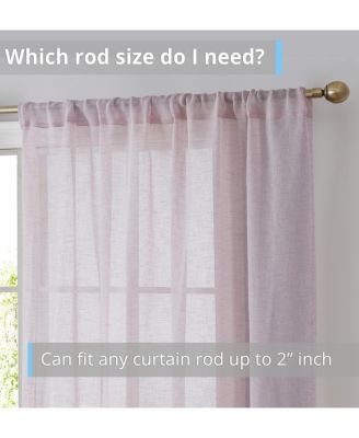 Penelope Faux Linen Textured Semi Sheer Privacy Sun Light Filtering Transparent Window Pocket Hole Thick Curtains Drapery Panels for Bedroom & Living Room, 2 Panels