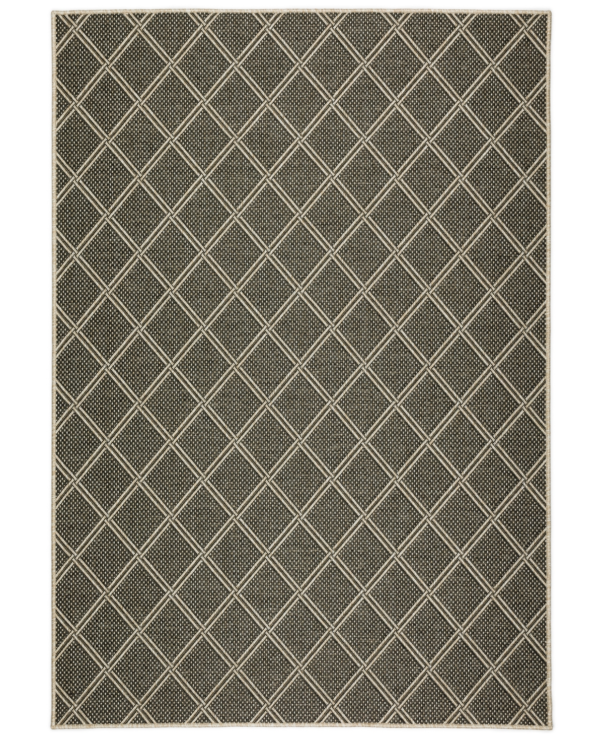 D Style Nusa Outdoor Nsa3 1'8" X 2'6" Area Rug In Charcoal