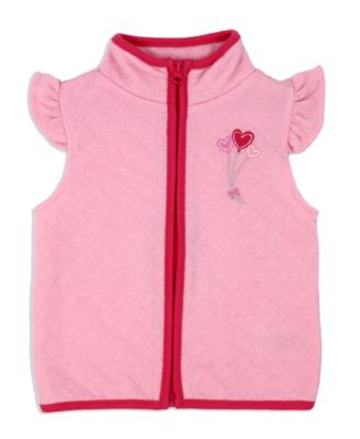 Baby Girls Hearts Bodysuit, Pants and Vest, 3 Piece Set