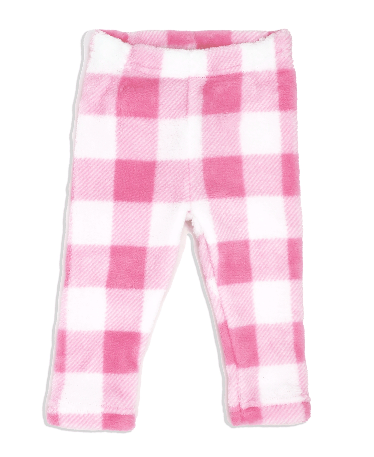Baby Mode Baby Boys or Baby Girls Buffalo Plaid Bodysuit, Pants and Socks, 3 Piece Set - Pink and White